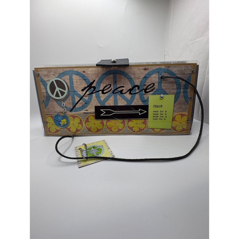 Heather Ramsay Peace Recycled‎ Matter Transformed Handmade Accordion Clutch Bag